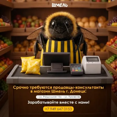 Срочно требуются продавцы-консультанты в магазин шмель https://vk. com/shmel_dnr, г. донецк! мы ищем... - фотография