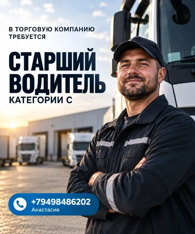 🚛 В торговую компанию требуется водитель категории с

💰 От 3 000 ₽ за смену
📅 5/2 | С 06:00 до окончания развоза
✅ Официальное трудоустройство
💳 Стабильные выплаты 2 раза в месяц

❗️Для опытных водителей с организаторскими навыками есть возможность вырасти до старшего водителя и увеличить свой доход ❗️

📲 Анастасия | +79498486202 - фотография - 1
